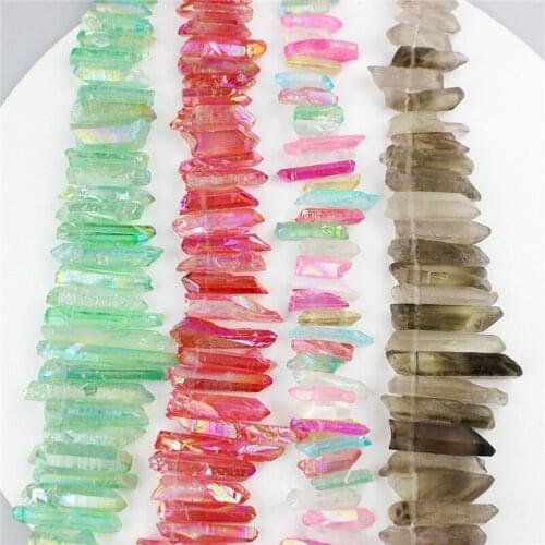 5str/lot High quality nature stone chain,fashion colorful quartz strand chain for jewelry,necklace making accessories
