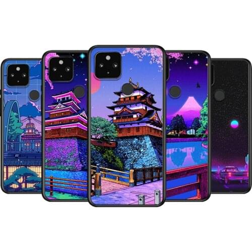 Art Pixel Aesthetic Soft TPU Silicone Black Cover For Google Pixel 5 4A 5G 4 XL Phone Case