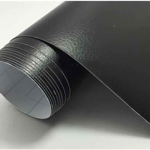 Black Leather Grain Texture Vinyl Car Wrap Sticker Decal Film Sheet Adhesive Sticker Interior Car Styling Covering Wrapping
