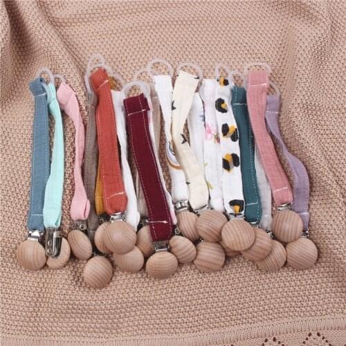 Baby Pacifier Clip Chain for Soothers Cotton Linen Soother Dummy Holder Leash Strap Nipple Holder Infant Feeding