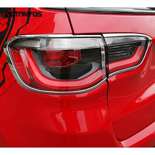 For Jeep Compass 2017-2020 2021 Chrome Rear Light Lamp Cover Molding Trim Taillamp Hood Sticker Exterior Accessories Car Styling