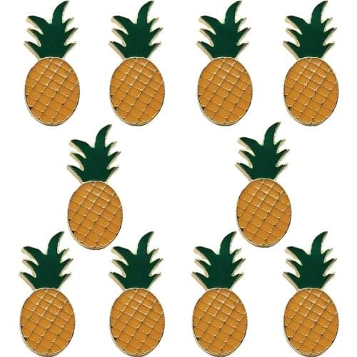 10pcs Enamel Pins Cool Stuff Pineapple Brooches Fashion Summer Brooch Lapel Pins Metal Clothes Badges Jewelry Accessories