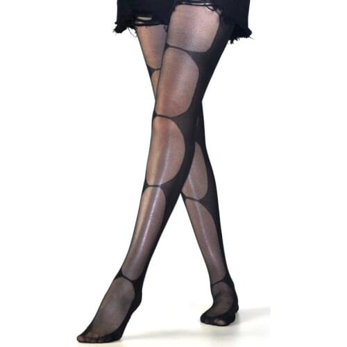 France Fashion Sexy Designs Jacquard Tights Womens Mesh Pantyhose Ladies Thin Transparent Stockings