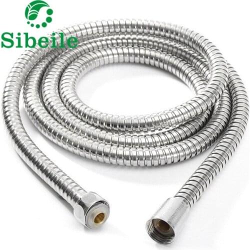 SBLE 1m/1.5m/ 2m G1/2 Inch Flexible Shower Hose Stainless Steel Chrome Bathroom Accessories Water Head Showerhead Pipe