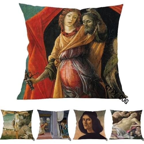 Christian Jesus Judith Painting art Cotton and linen 45*45cm square pillow Cushion cover Home sofa Decor