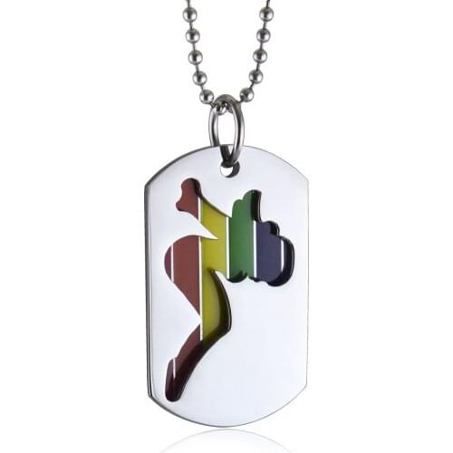 Personality Homosexual Accessories LGBT Rainbow Necklace for Men Women Pendant Necklace Fashion PRIDE EQUALITY Tag Necklace