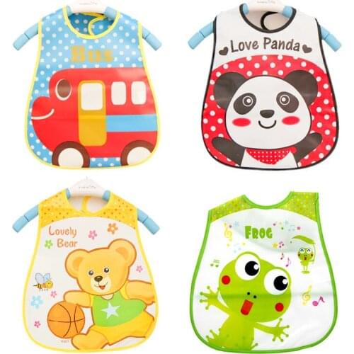 1Pc Cute Adjustable Waterproof EVA Baby Bibs Waterproof Lunch Feeding Cloth Bibs Baby Cartoon Children Baby Apron Bandana
