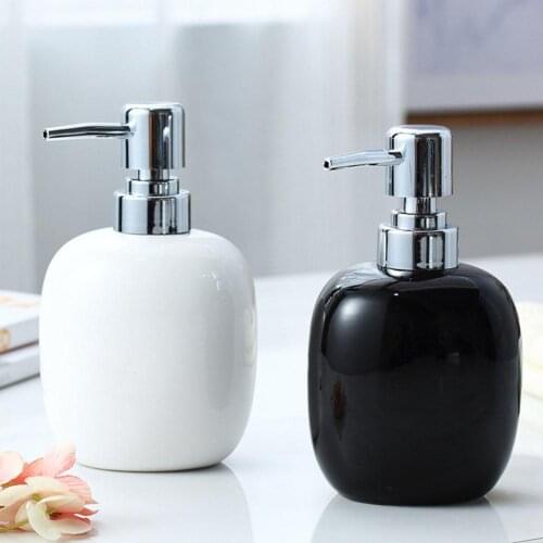 450ml Ceramic Empty Refillable Bathroom Liquid Lotion Dispenser Pump Bottle Shower Gel Foam Pump