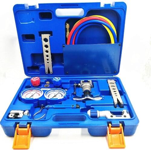 Refrigeration Integrated flaring tool kits VTB-5B Refrigeration tool set Expander set with R410A refrigerant pressure gauge