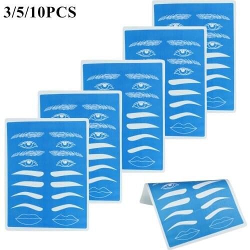 3/5/10pcs Silicone Eyebrow Tattoo Practice Skin Bule 20x15cm Fake Practice Skin For Permanent Makeup Practice