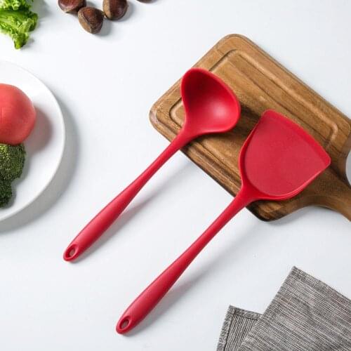 1Pc Kitchen Utensils Silicone Shovel Spatula Soup Spoon Nonstick Truner Cooking Gadgets Heat Resisting Cooking Tools