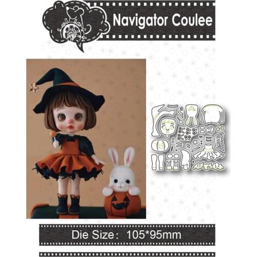 Metal cutting molds Halloween girl rabbits died of novice scrapbooks Die-cutting molds Stamps and molds Craft supplies New 2021