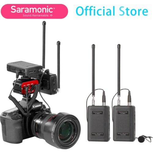 Saramonic SR-WM4C+SR-AX100 Wireless Microphone System with Audio Mixer for DSLR Camera Camcorder Film Making Broadcast Interview