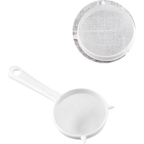 Reusable Kitchen Handheld Plastic Screen Mesh Tea Leaf Strainer Flour Sieve Colander Kitchen Accessories