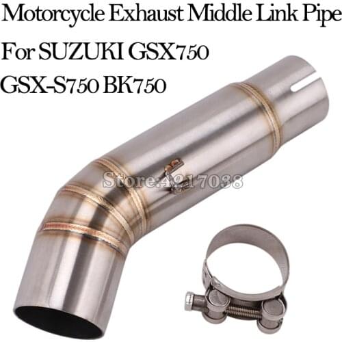 Motorcycle Exhaust Modified Middle Link Pipe Escape Moto Connection Tube Muffler For SUZUKI GSX750 GSX S GSX-S 750 BK750 Slip On