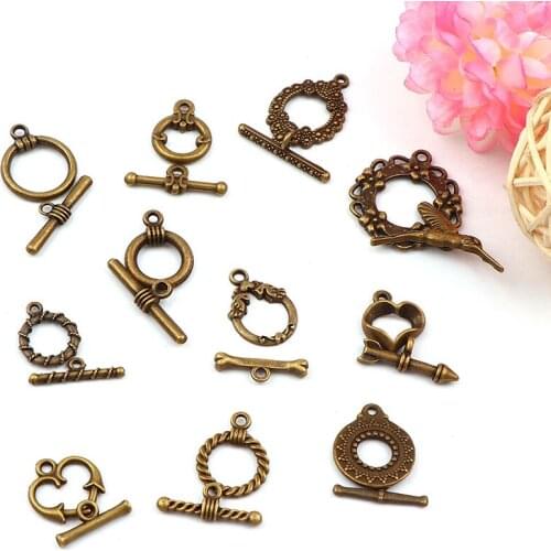 Fashion Antique Bronze Color OT Toggle Buckle Connectors Fit Bracelet Necklace Clasps DIY Jewelry Findings Accessories