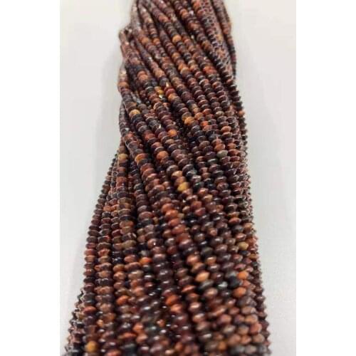 Natural red tiger eye 1.5x3 saucer bead cutting Angle cutting gem jewelry semi-finished beads DIY boutique 38 cm long