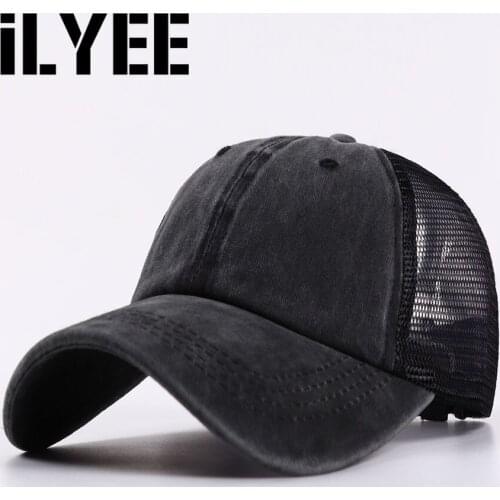 New Summer Washed Cotton Pony Tail Messy Bun Baseball Cap Bonnet Mesh Trucker Snapback Hat Ponytail Sun Hats for Women Gorros