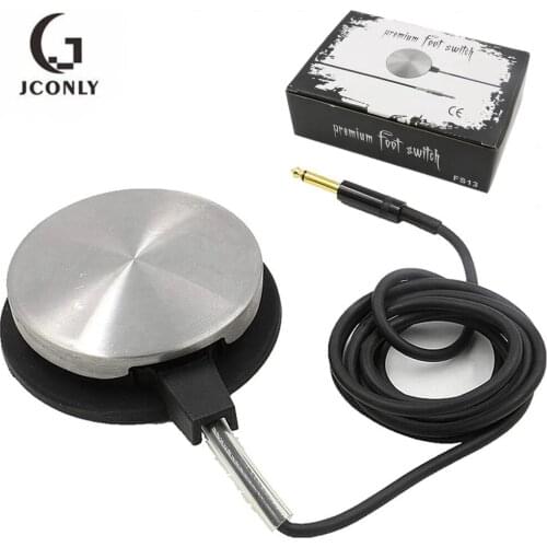 Tattoo Foot Pedal Premium Tattoo Pedal 360 Degree Round Stainless Steel Tattoo Foot Pedal with Silicon Soft Wire for Tattoo Kits