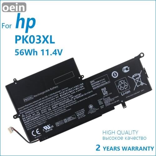 Oein Genuine PK03XL Laptop Battery For HP Spectre Pro X360 Spectre 13 HSTNN-DB6S 6789116-005 11.4V 56WH Notebook