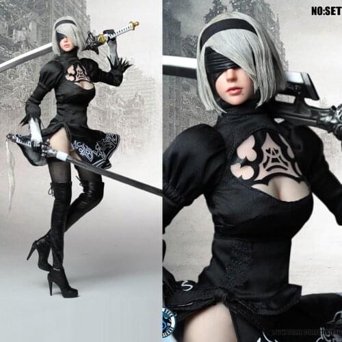SUPER DUCK SET015 1/6 Full Set NieR: Automata YoRHa 2B Head Sculpt & Clothing Sets & Body Accessory Model for Fans Holiday Gifts