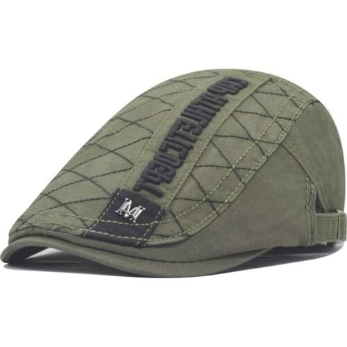 Casual Mens Hats Retro Berets Hat For Women Cotton Visors Embroidery Herringbone Flat Caps Artist Peaked Newsboy Cap
