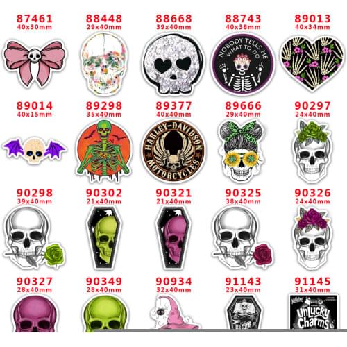 DIY Craft Supplies Sewing Accessories Cartoon Skeleton Printed Planar Resins Mold 10 Pieces. PR-87461