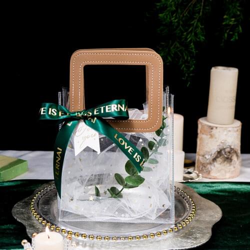Wedding Transparent Wedding Candy Empty Bag INS Style Bridesmaid Return Gift with Hand Gift Bag INS Style Match Gift Box