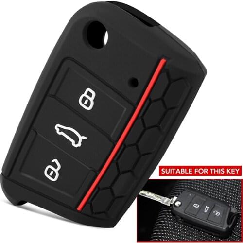 Silicone Car Key Case Cover For VW Volkswagen Golf 7 MK7 Tiguan MK2 For SEAT Ateca Leon FR 2 Ibiza For Skoda Octavia A7