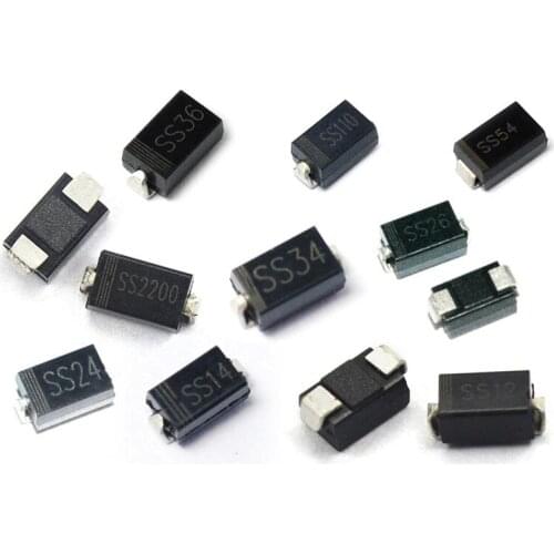 SMD Schottky diode SMA SS12 SS14 SS16 SS24 SS26 SS34 SS36 SS54 SS110 SS210 SS220 SS310 SS510 SS520 S3M ER2D