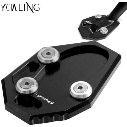 CNC Kickstand Side Stand Plate Extension Enlarger Pad For Yamaha FZ6-S2 ABS 2004 2005 2006 2007 2008 2009 Motorbike Covers
