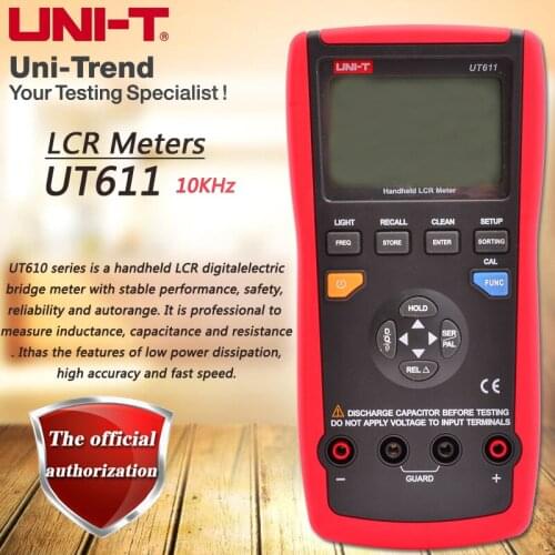 UNI-T UT611 Handheld LCR Digital Bridge Table Inductance / Capacitance / Resistance Tester Data Storage LCD Backlight