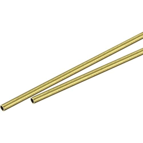 Uxcell Brass Round Tube 1.6mm OD 0.25mm Wall Thickness 300mm Length Pipe Tubing 2 Pcs