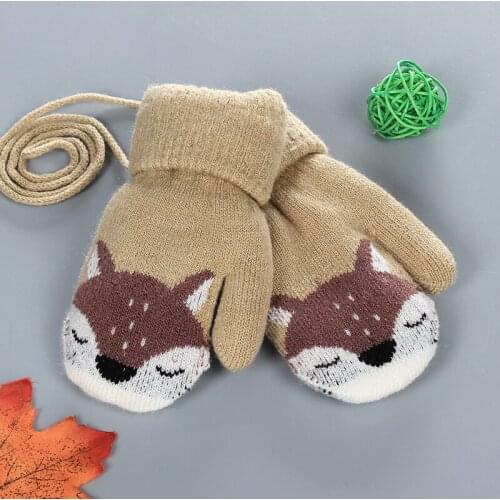 Mittens Warm All Finger Winter Cold Proof And Warm Keeping Thickening Soft Mittens Childrens Kid Gloves Baby for 1-3 Years Old