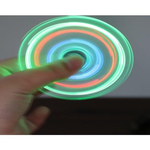 ABS Fingertip Magic Top Luminous Rainbow Circle Interesting Creative Toy Metal Bearing Spinner EDC Adult Anti-stress ADHD Toy