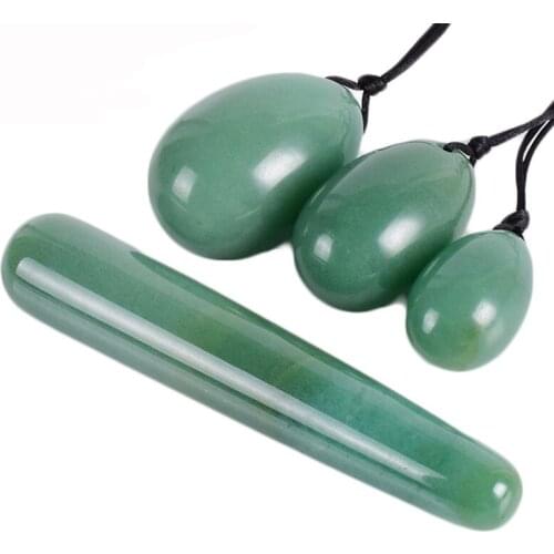 Green Aventurine Jade Yoni Egg Set Eggs Women Kegel Exerciser Vaginal Muscles Tightening Ball Maternity Vaginal Massage