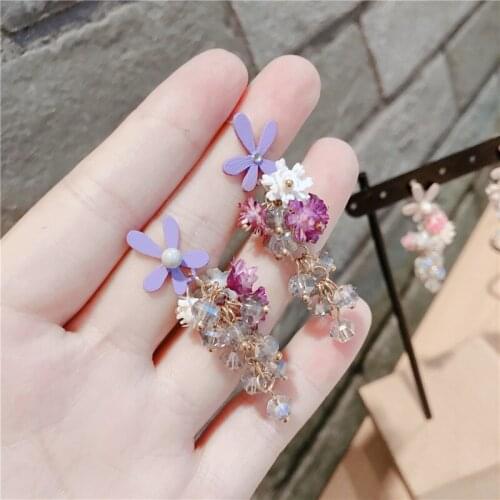 Chinese wind long tassel pendant Vintage Stud Earrings Elegant exquisite Prevent Allergy Womens Earrings Personality Trend