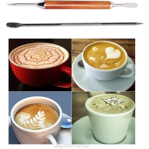 1PC Stainless Steel Latte Spatula Needle, Coffee Fancy Barista Tool, Cappuccino Latte Spatula Needle for Home J22 21 Dropship