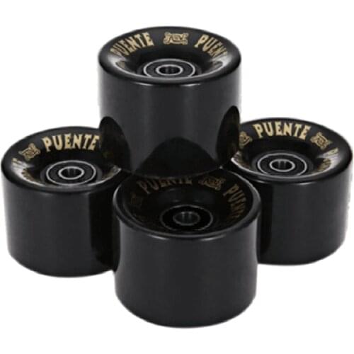 Top!-PUENTE 4Pcs Skateboard Wheels PU Wheels Long Board Cruiser Wheel with ABEC-9 Bearings Skateboard Accessories