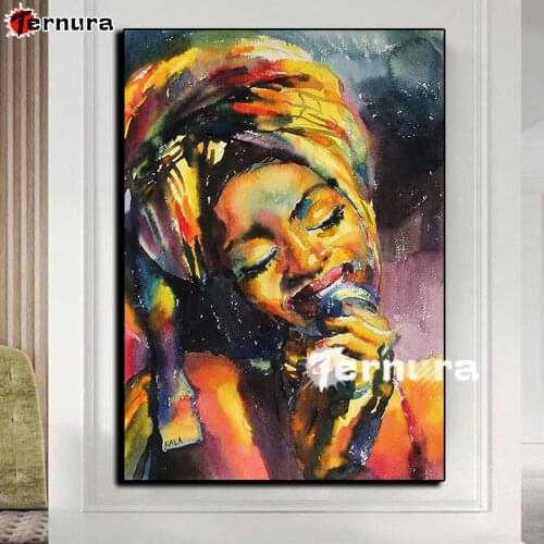 5D Square Round Diamond Abstract portrait African woman Embroidery Patterns Diamond Mosaic DIY Diamond Painting Cross Stitch