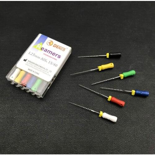 6pcs/pack Dental Reamers Files Root Canal Dentist Materials Dentistry Instruments Hand Use Stainless Steel R Files