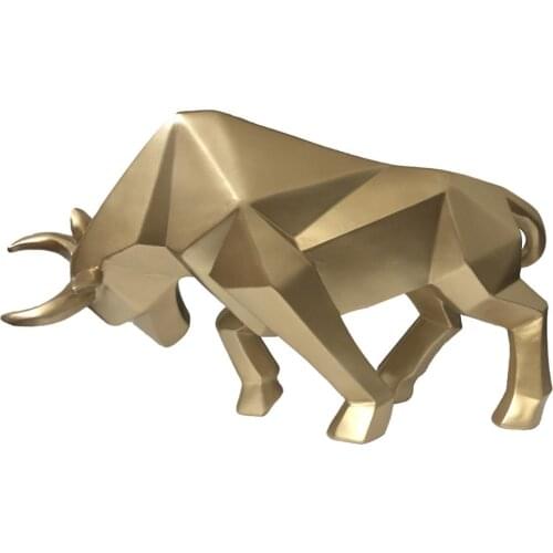 Abstract Bull Statue Geometric Cattle Sculpture Animal Figurines Morden Home Living Room Office Desktop Decor home decoration
