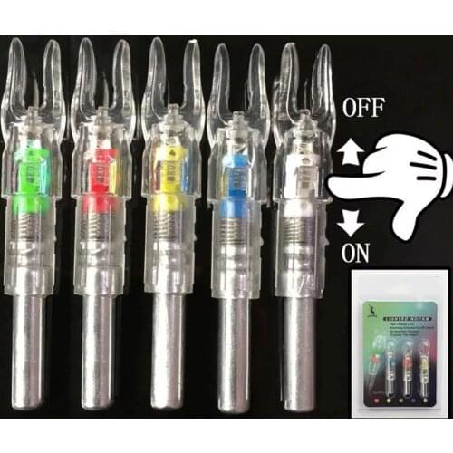 Automatically Luminous High Quality 3pcs Hunting Shooting Fit 6.2mm Arrow Shaft Lighted Bow LED Glowing Arrow Nock Tail #277515