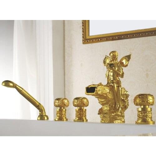 Free shipping Widespread Bathroom bathtub Faucet Deck Mounted Roman Bathroom Bath Tub Faucet