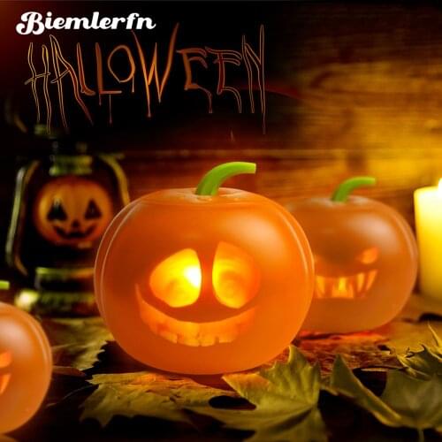 BIEMLERFN New Creative Halloween Pumpkin Projection Lamp Animated Talking Pumpkin LED Light for Halloween Home Party Decor