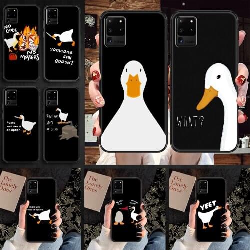 Untitled Goose Game Duck Phone case For Samsung Galaxy Note 4 8 9 10 20 S8 S9 S10 S10E S20 Plus UITRA Ultra black trend Etui 3D