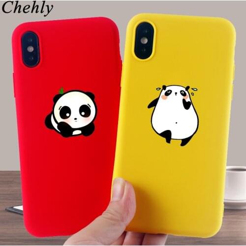 Fat panda Phone Case for IPhone 6s 7 8 11 Plus Pro X XS MAX XR Funny Cat Cases Soft Silicone Fitted TPU Back Accessories Covers