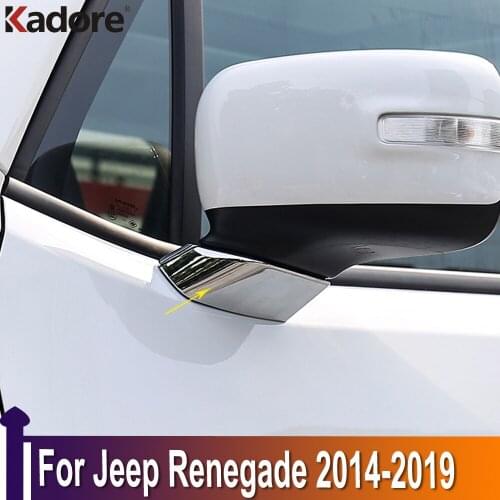 For Jeep Renegade 2014-2017 2018 2019 Chrome Window A Pillar Door Mirror Bracket Cover Trim Protector Car Moulding Car Styling