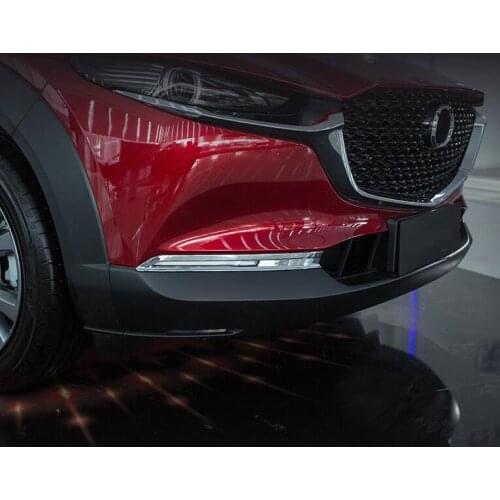 For Mazda CX30 CX-30 2020 2021 Car Styling ABS Chrome Front Rear Fog Lamp Decorative Light Bar Cover Sitcker Trim