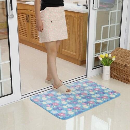 Home Bath Mat Coral Fleece Bathroom Carpet Water Absorption Non-slip Memory Foam Absorbent Washable Rug Toilet Floor Mat